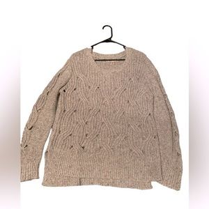 HOST PICK Chunky sweater.Greige color multicolored threads. Finger holes.Size XL